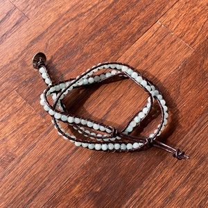 Leather bead wrap bracelet